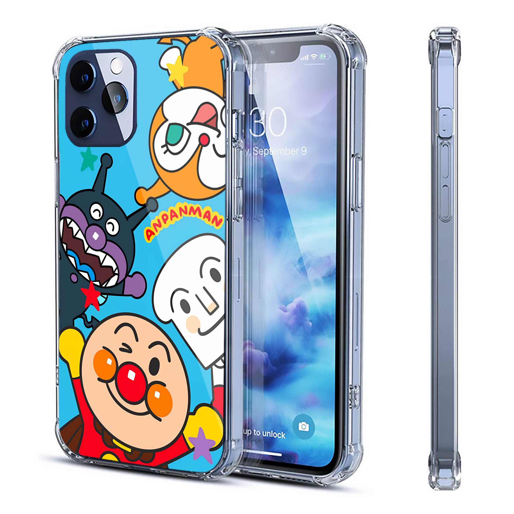 （画像用） アンパンマン Anpanman 【iPhone 12シリーズ対応】透明スマホケース（クリアソフトケース）